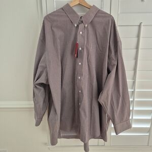 Cutter & Buck Men's Micro-Check Dress Shirt in Burgundy